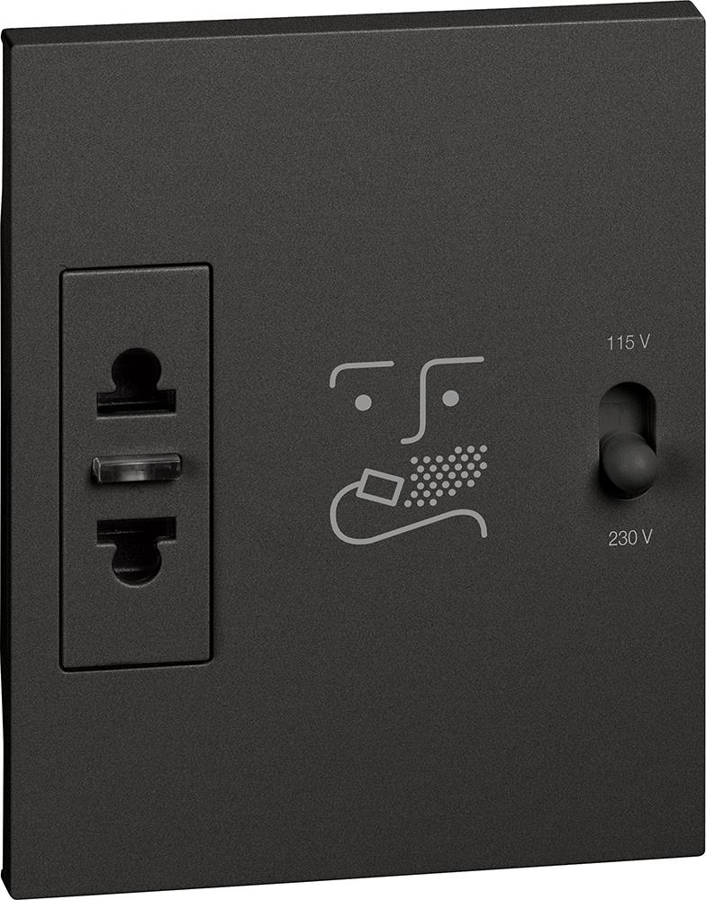 Контакт за самобръсначка 3 мод. цвят Черен Living Now Bticino