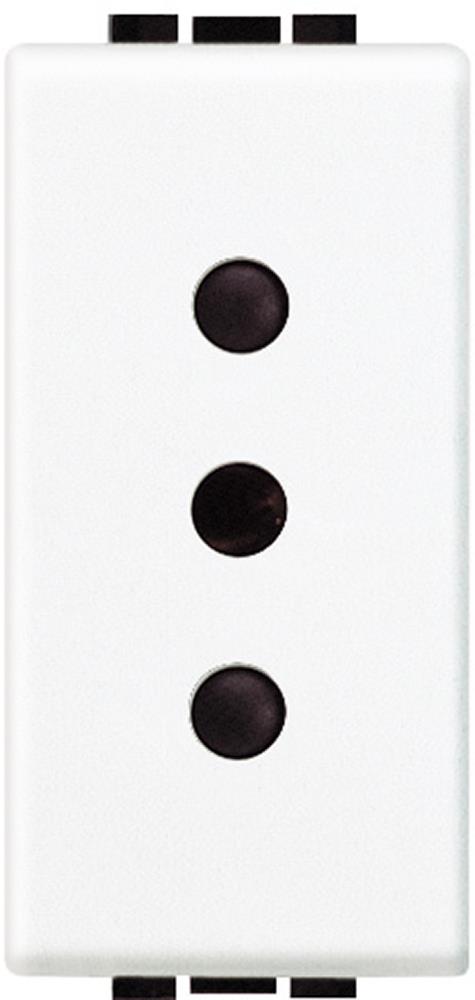 Контакт ИТАЛИАНСКИ стандарт 2P+E 1 мод. 10A цвят Бял LL Bticino