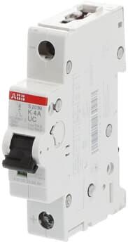 Автоматичен прекъсвач S201MUC 1P 4A крива K 10kA ABB