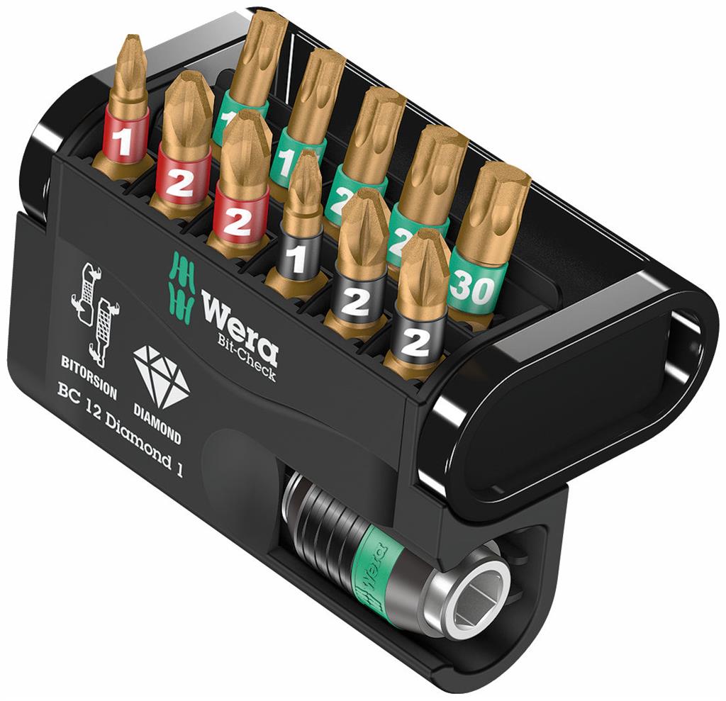 Комплект 11х бита и държач 889/4/1, Bit-Check 12 Diamond Wera