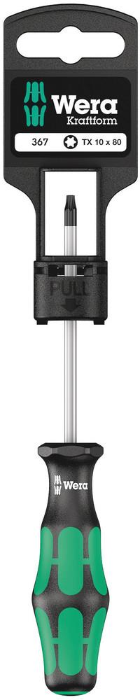 Отвертка TX 10x80, зелено-черна ръкохватка, 367 Kraftform Plus блистер Wera