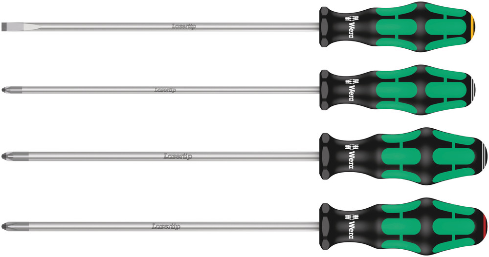 Комплект отвертки, 1x шлиц, 1x PH и 2x PZ, 3xx/4 Kraftform Plus Wera
