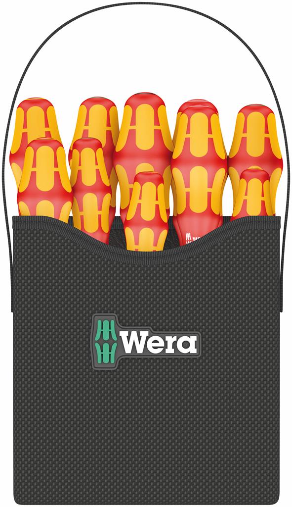 Комплект отвертки, 4х шлиц, 2х PH, 2x PZ и 3x TX, 2go 100 Kraftform VDE 1000V Wera
