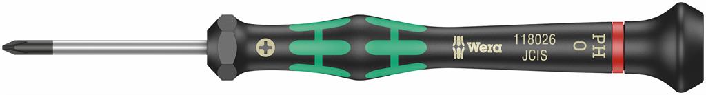 Отвертка PH 0x40, зелено-черна ръкохватка, 2050 Kraftform Micro Wera