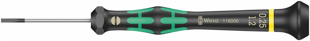 Отвертка шлиц 0.25x1.2x40, зелено-черна ръкохватка, 2035 Kraftform Micro Wera