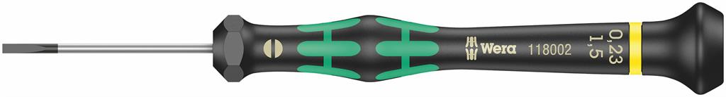 Отвертка шлиц 0.23x1.5x40, зелено-черна ръкохватка, 2035 Kraftform Micro Wera