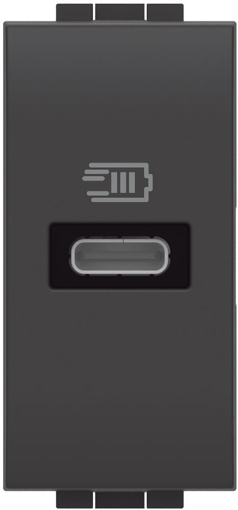 Розетка USB за зареждане тип C Power Delivery 20W 1 мод. цвят Антрацит LL Bticino