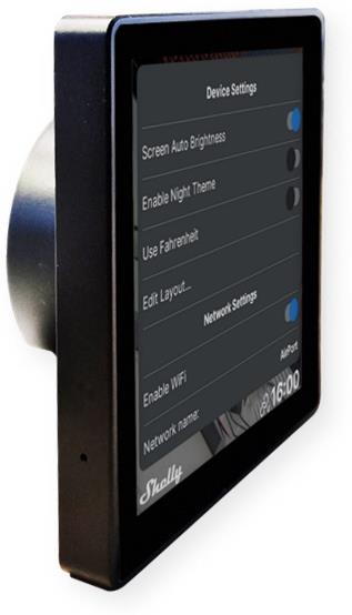 Пулт за управление със Smart реле 1х On/Off 5A изисква неутрала черен Shelly Wall Display - 262597 /до изчерпване/