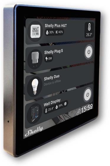 Пулт за управление със Smart реле 1х On/Off 5A изисква неутрала черен Shelly Wall Display - 262597 /до изчерпване/