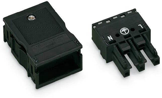 Куплунг 3P 4 mm2 черен WINSTA® MIDI Wago