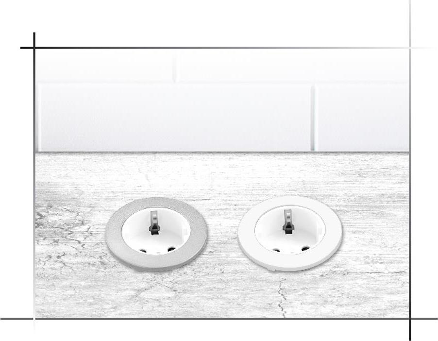 Модул за вграждане в бюро с 1х Шуко, кабел 2m, Ø60mm, цвят БЯЛ, Commel