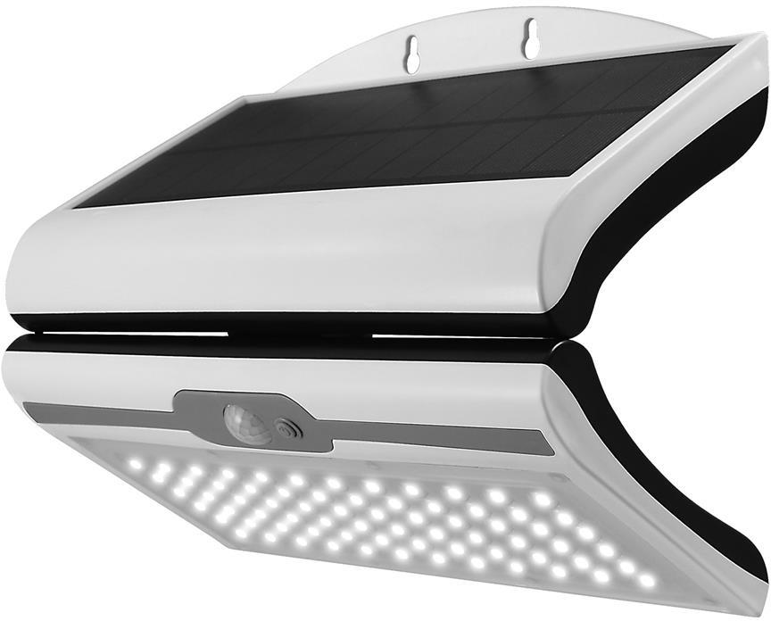 Прожектор LED 4.5W 4000K 420lm IP44 бял с датчик и соларен панел с батерия 3Ah Commel