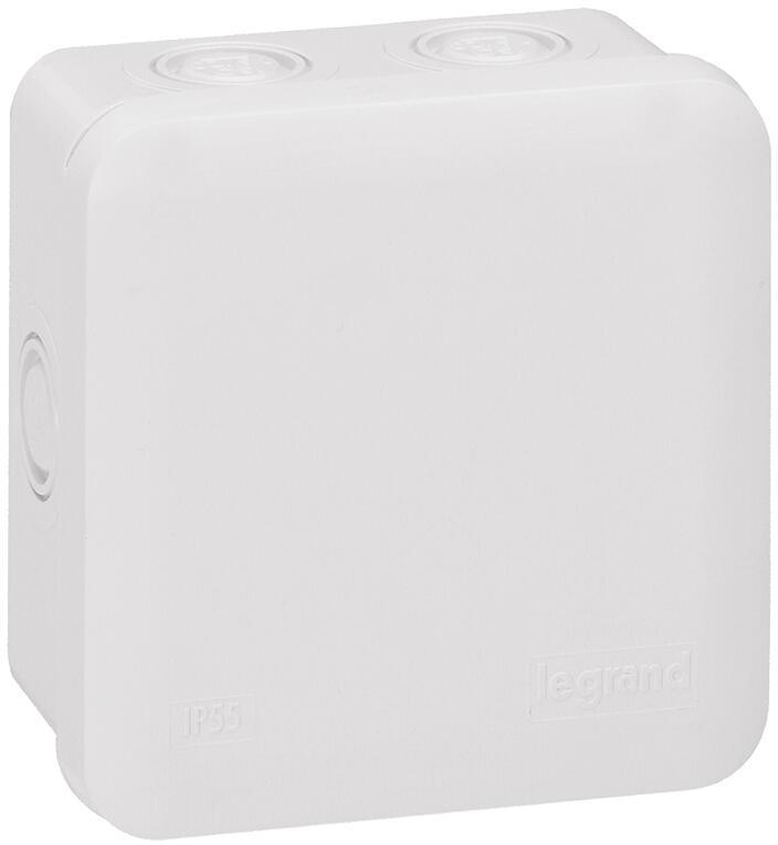 Разклонителна кутия открит монтаж 80x80x45мм гладка IP55 цвят Сив Plexo Legrand