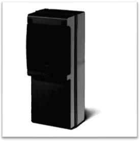 Табло за индустриални контакти и DIN модули IP66, UV, PG вход, серия BLOCK (4 DIN и плътен капак без отвори) черно Scame