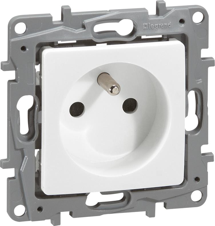 Контакт ФРЕНСКИ стандарт 16A винт цвят Бял Niloe Legrand 