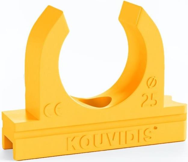 Скоба за тръба ф20мм цвят Жълт HF /50 бр./ Kouvidis