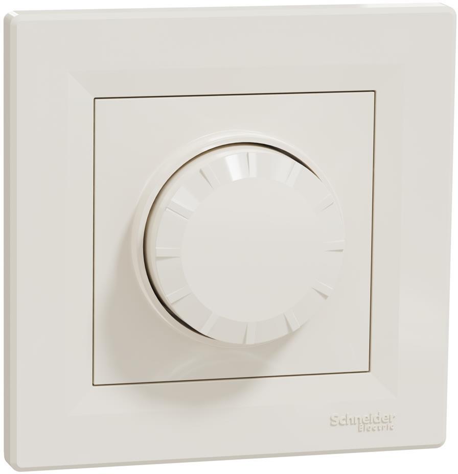 Димер ротативен R=3-370W LED=3-200VA моноблок цвят Крем Asfora SE