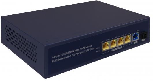 Мрежов комутатор, 4x 1 Gbps PoE + 1x Gbps uplink порт + 1x Gbps SFP, 65W, Legrand