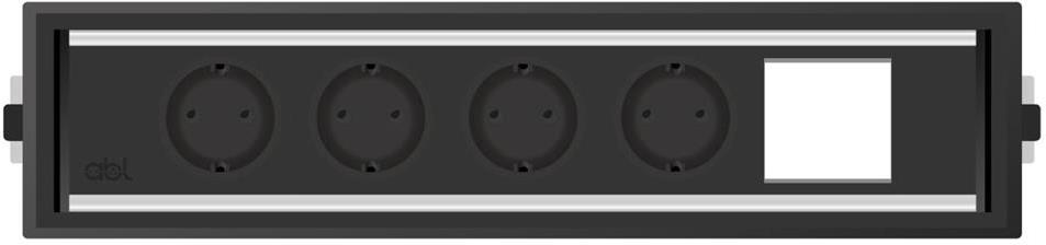 Модул Level-C 5M с 4х Шуко и 1х празен модул, цвят Черен, ABL