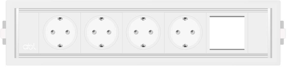 Модул Level-C 5M с 4х Шуко и 1х празен модул, цвят Бял, ABL