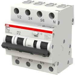 ДТЗ комбинирана DS203NC 3P+N 16A крива C 30mA тип AC 6kA 4 мод. ABB