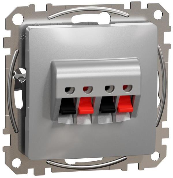 Розетка за тонколони двойна цвят Алуминий Sedna SE