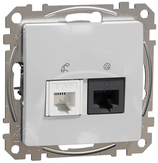 Розетка RJ11+RJ45 UTP cat.6 цвят Алуминий Sedna SE