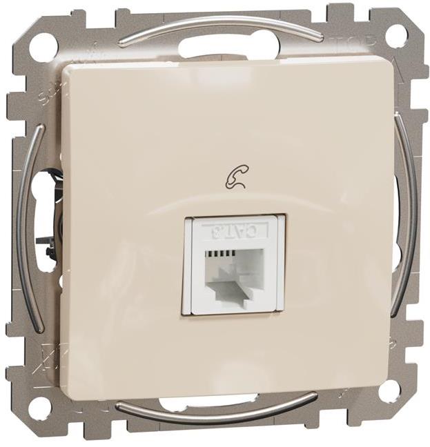 Розетка телефонна RJ11 цвят Крем Sedna SE