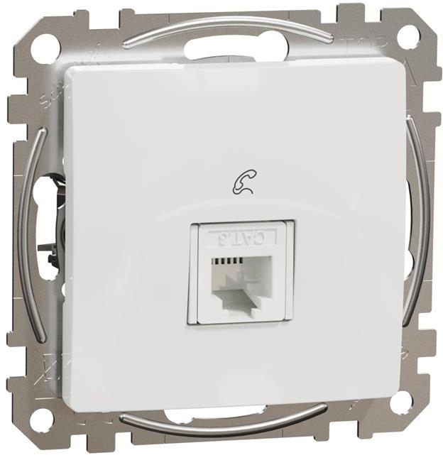 Розетка телефонна RJ11 цвят Бял Sedna SE