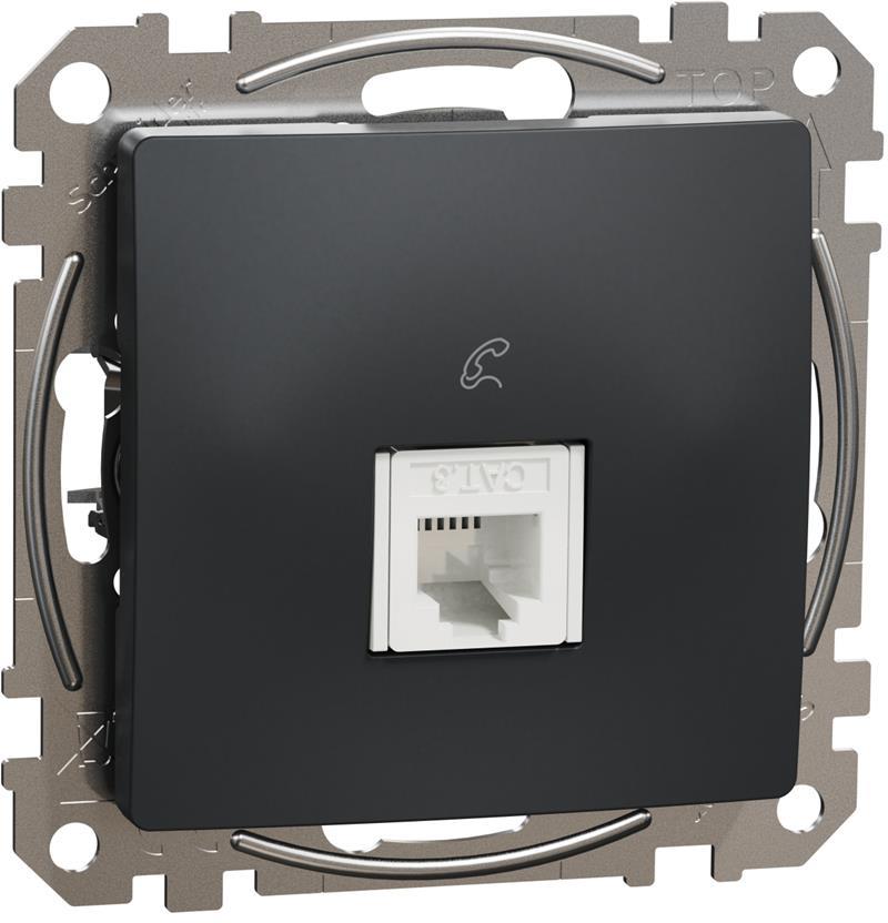 Розетка телефонна RJ11 цвят Антрацит Sedna SE