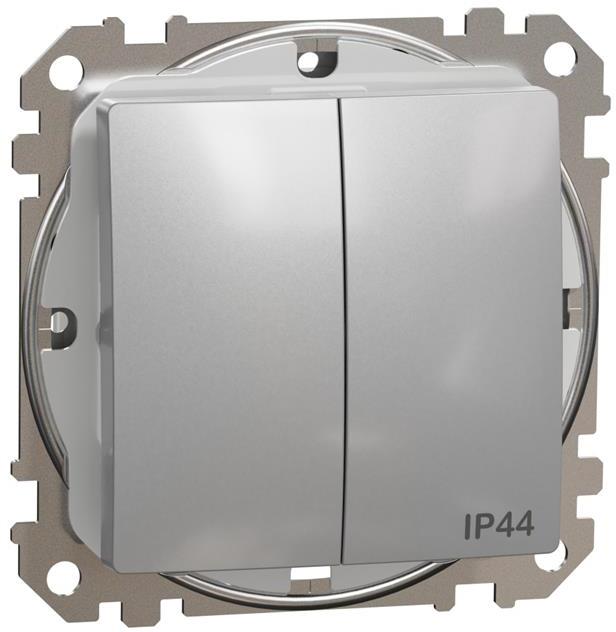 Сериен ключ IP44 цвят Алуминий Sedna SE