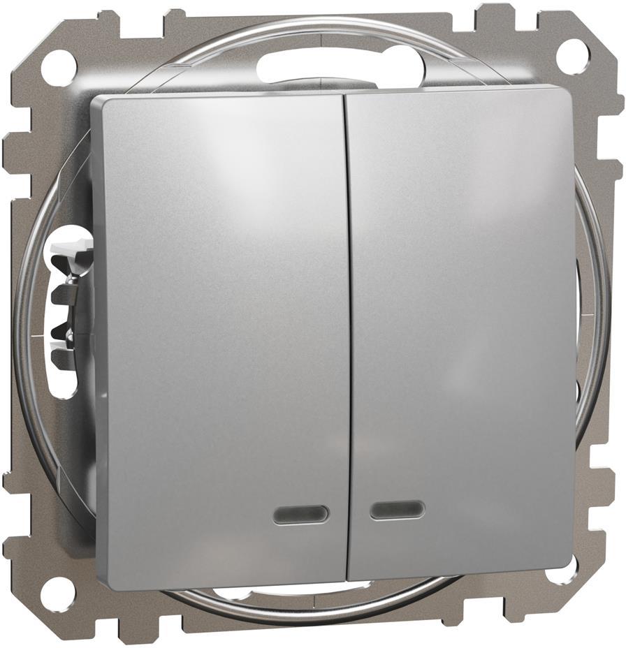 Сериен ключ с подсветка цвят Алуминий Sedna SE