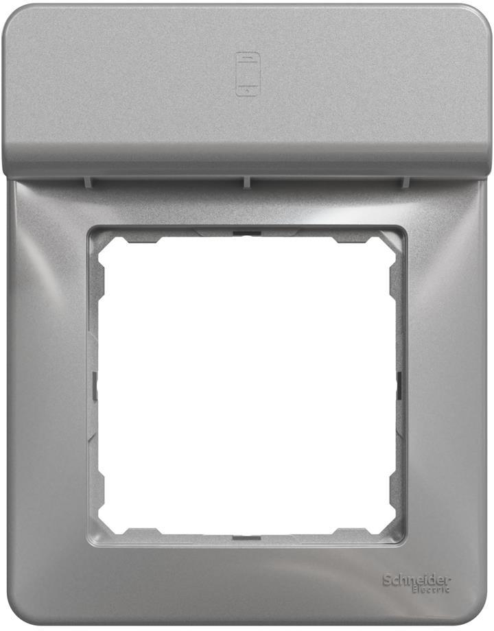 Рамка 1х с поставка за телефон цвят Алуминий Sedna SE