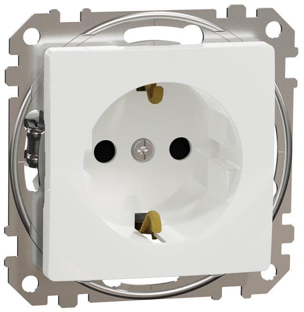 Контакт шуко с детска защита авт. цвят Бял Sedna SE