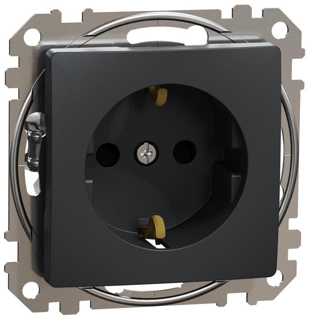 Контакт шуко с детска защита авт. цвят Антрацит Sedna SE