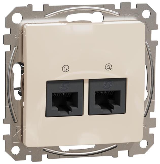 Розетка 2xRJ45 UTP cat.6 S-One цвят Крем Sedna SE