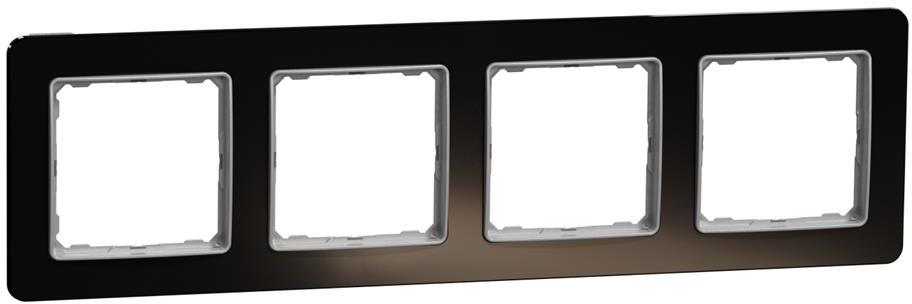 Рамка 4х цвят Тъмно стъкло Sedna SE