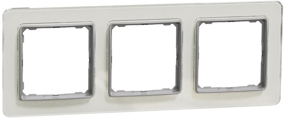 Рамка 3х цвят Бяло стъкло Sedna SE