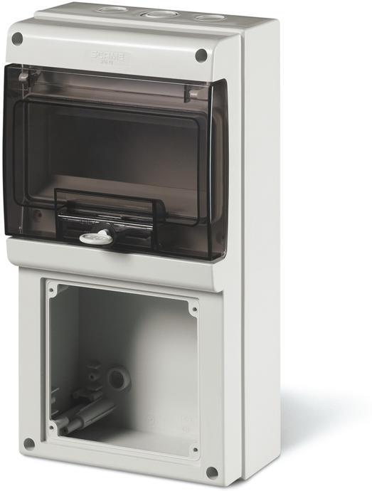 Табло за индустриални контакти и DIN модули IP66, UV, PG и М вход, серия Domino (8 DIN и 1х Omnia 136X125мм) Scame