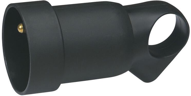 Куплунг черен 2P+T 16A френски с ринг Legrand