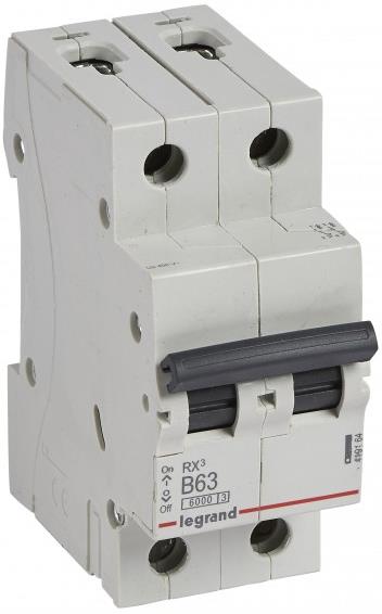 Автоматичен прекъсвач RX3 2P 63A крива В 6kA Legrand