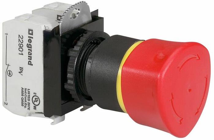 Авариен стоп червен Ф40мм 1NO-1NC Ø22mm Legrand