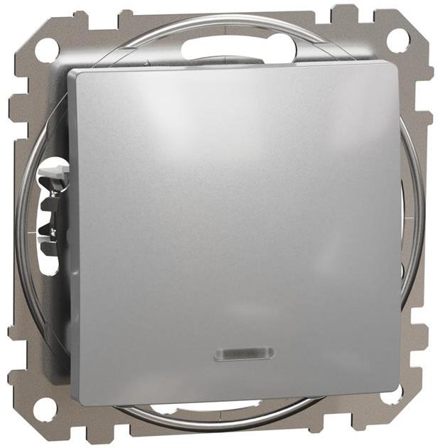 Бутон с подсветка цвят Алуминий Sedna SE