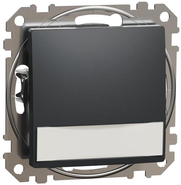 Бутон с подсветка 12V и етикет цвят Антрацит Sedna SE
