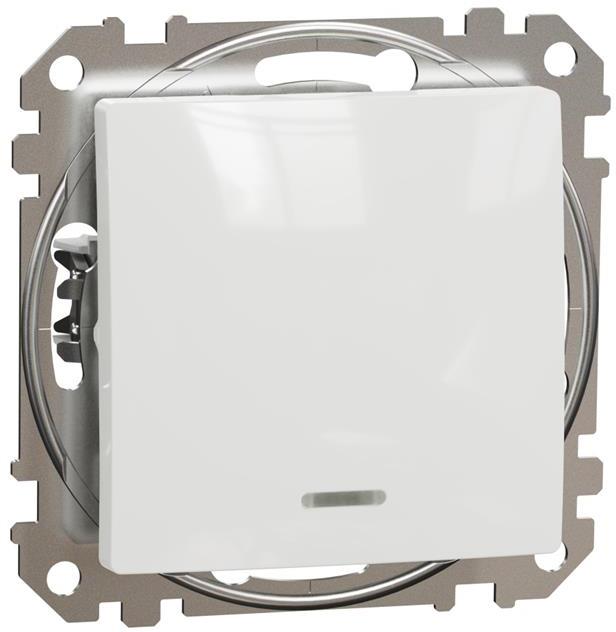 Двуполюсен ключ 16A с индикатор цвят Бял Sedna SE