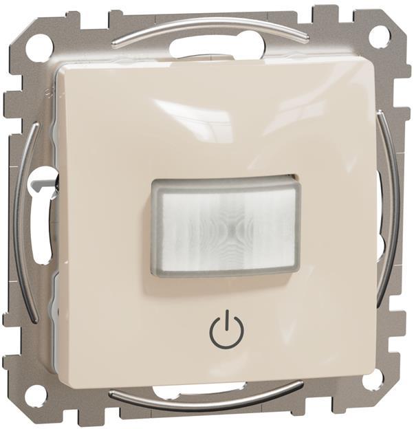 Датчик за движение PIR, 160°, обхват 8m @ h=1.2m, LED ≤ 200W, изисква неутрала, цвят Крем Sedna SE