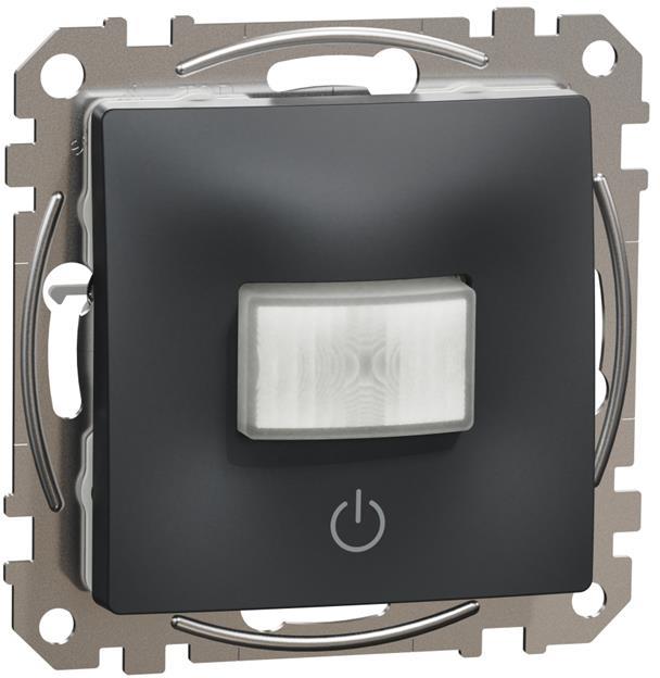 Датчик за движение PIR, 160°, обхват 8m @ h=1.2m, LED ≤ 200W, изисква неутрала, цвят Антрацит Sedna SE