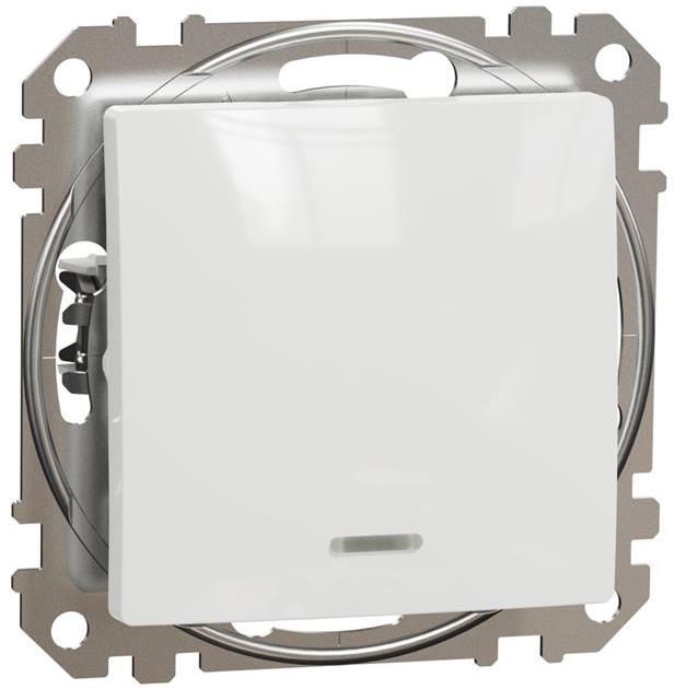 Еднополюсен ключ с подсветка цвят Бял Sedna SE