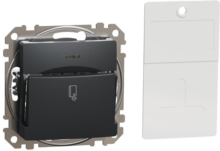 Енергоспестител 1NO c подсветка цвят Антрацит Sedna SE