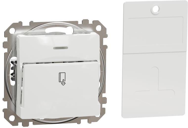 Енергоспестител 1NO c подсветка цвят Бял Sedna SE